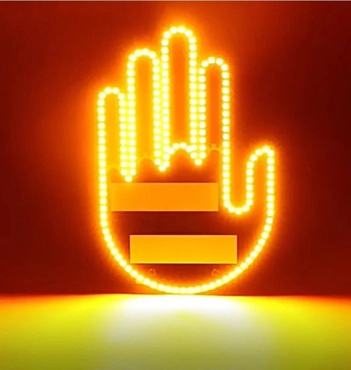 Remote Control LED Middle Finger Car Light – Funny Gesture Sign for Truck, SUV & Sedan