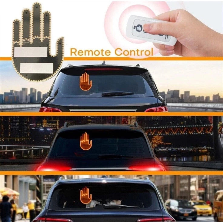 Remote Control LED Middle Finger Car Light – Funny Gesture Sign for Truck, SUV & Sedan