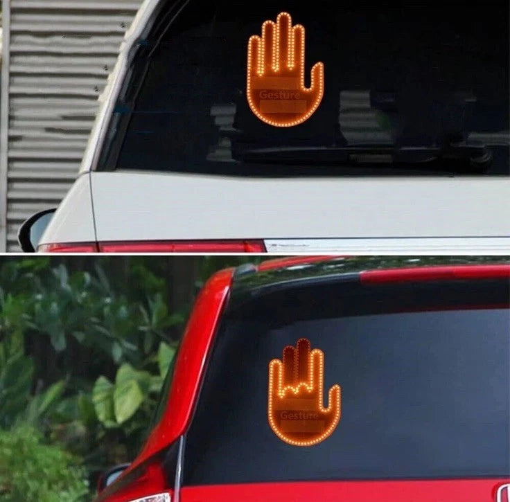Remote Control LED Middle Finger Car Light – Funny Gesture Sign for Truck, SUV & Sedan