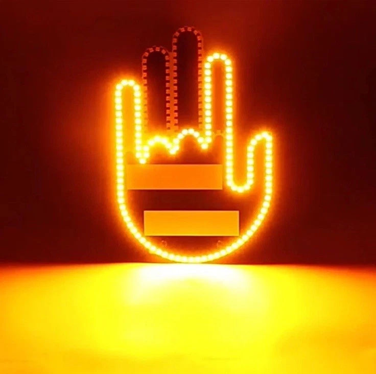 Remote Control LED Middle Finger Car Light – Funny Gesture Sign for Truck, SUV & Sedan